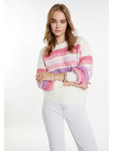 IZIA Damen Pullover in Weiss Mehrfarbig
