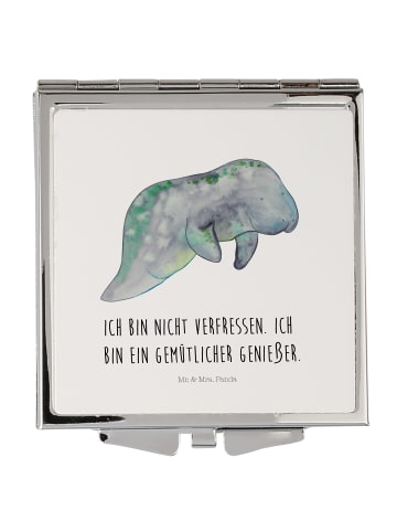Mr. & Mrs. Panda Kosmetikspiegel Seekuh Chillen mit Spruch in Weiß