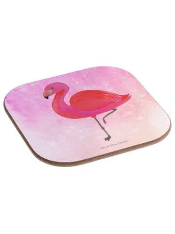 Mr. & Mrs. Panda Untersetzer Kaffee Flamingo Classic ohne Spruch in Aquarell Pink