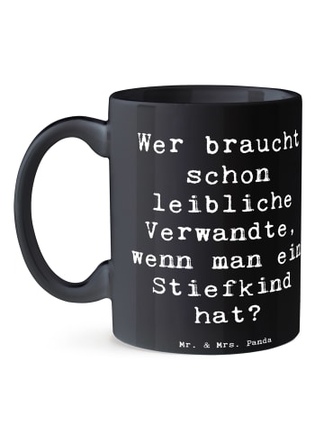 Mr. & Mrs. Panda Tasse Stiefkindliebe mit Spruch in Schwarz