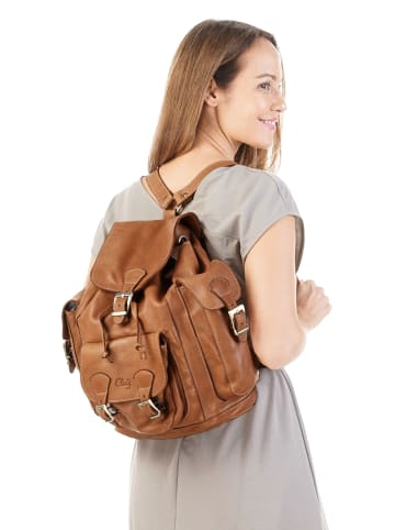 Cluty Rucksack echt Leder in cognac