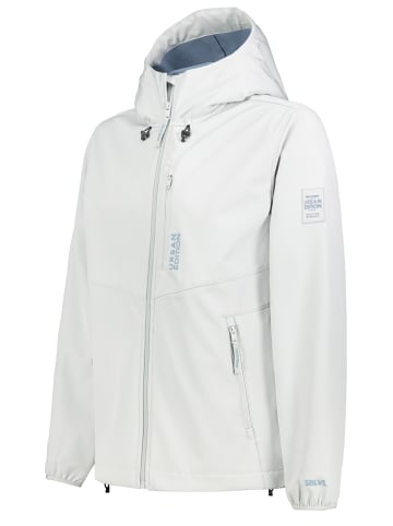 Sublevel Softshelljacke Reißverschluss Kapuze Einfarbig in Hellgrau