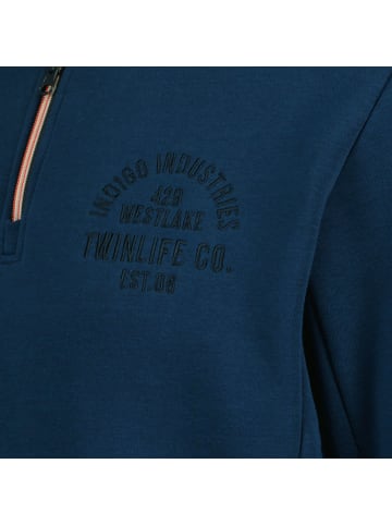 Twinlife Pullover half zip in Blau