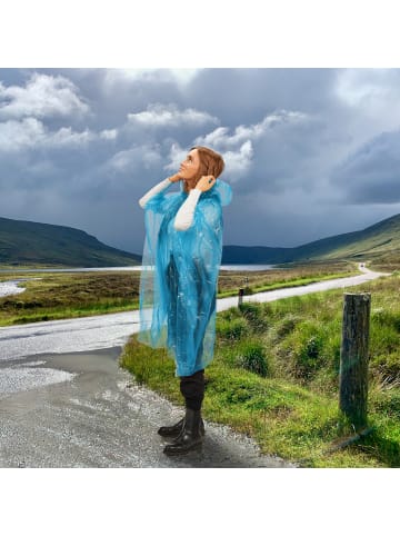 relaxdays 13 x Einweg-Regenponcho in Blau
