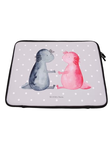 Mr. & Mrs. Panda Laptop Tasche Axolotl Liebe ohne Spruch in Grau Pastell
