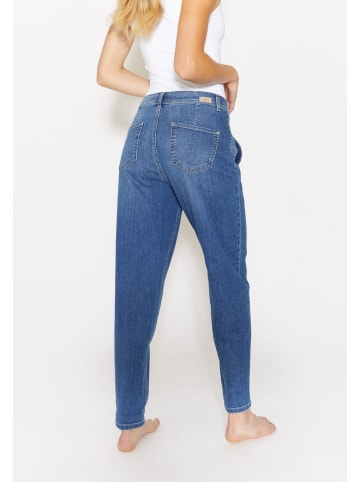 ANGELS  Jeans Mom-Jeans Alma Crop mit Logo-Applikation in mid blue used