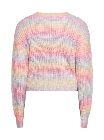 myMo Damen Strick Pullover in Regenbogen Mehrfarbig