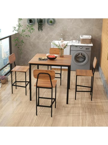 COSTWAY Esstisch 5 tlg. Set in Hellbraun