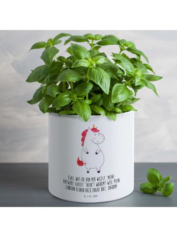 Mr. & Mrs. Panda Blumentopf Einhorn Wut mit Spruch in Weiß