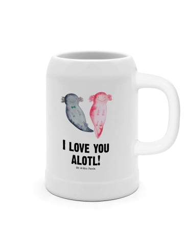 Mr. & Mrs. Panda Krug Axolotl Liebe mit Spruch in Weiß