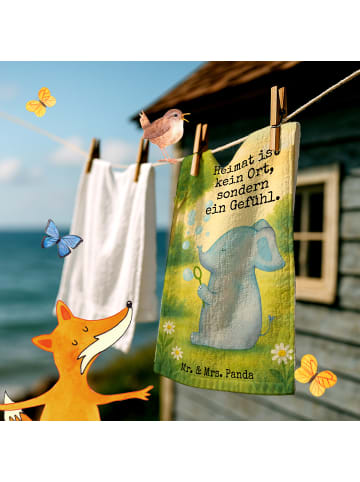 Mr. & Mrs. Panda Gästehandtuch Elefant Seifenblasen Design mit S... in Weiß