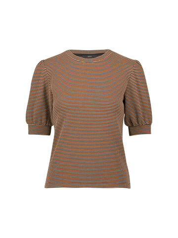 Zero  Strukturshirt mit kurzen Puffärmeln in BlackCamel