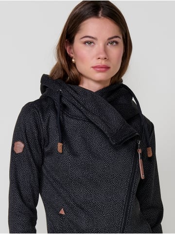 KOROSHI Offener Damen-Hoodie mit Aufdruck in SCHWARZ