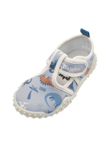 Playshoes Aqua-Schuh Dino allover in blau
