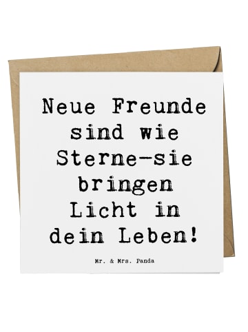 Mr. & Mrs. Panda Glückwunschkarte Spruch Neue Freunde finden mit... in Weiß