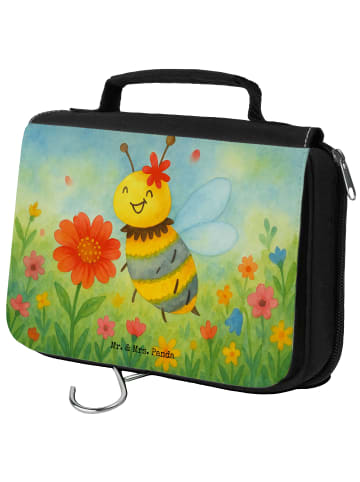 Mr. & Mrs. Panda Waschtasche Biene Blume Design ohne Spruch in Weiß