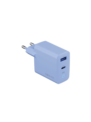 FOREVER Forever Vibe-TC45AC GaN PD QC Ladegerät 1x USB-C 1x USB 45W himmelblau