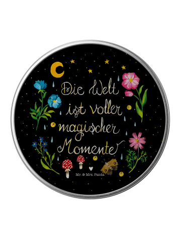 Mr. & Mrs. Panda Blechdose rund Magische Welt mit Spruch in Bunt