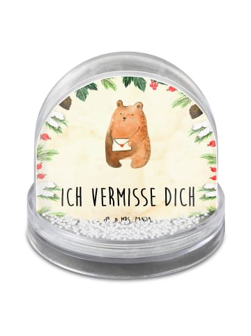 Mr. & Mrs. Panda Weihnachts Schneekugel Bär Vermissen mit Spruch in Naturpapier