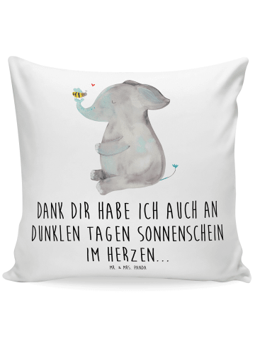 Mr. & Mrs. Panda Zierkissen Elefant Biene mit Spruch in Weiß