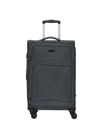 D&N Travel Line 9204 - 4-Rollen-Trolley M 66 cm erw. (schwarz) in grau