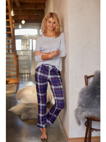 H.I.S Pyjama in hellblau/blau-kariert