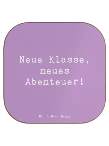 Mr. & Mrs. Panda Glas-Untersetzer Spruch Erster Schultag Abenteu... in Lavendeltraum