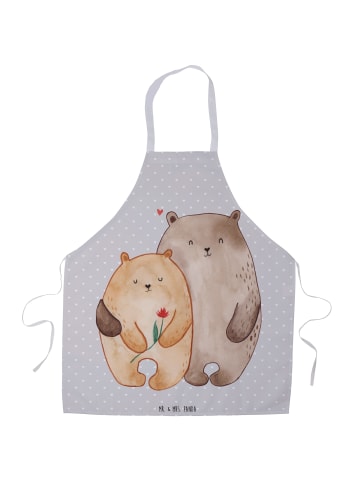 Mr. & Mrs. Panda Schürze Bären Liebe ohne Spruch in Grau Pastell