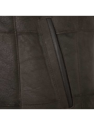 MADDOX Lederweste Lammnubuk Lammfell in Braun-Beige