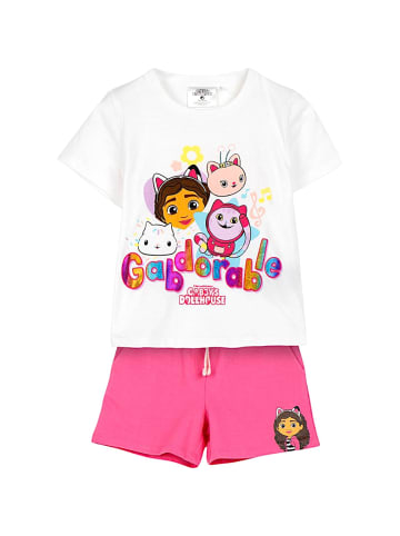 Cerda 2tlg.Outfit T-Shirt & Shorts Gabby´s Dollhouse in Weiß