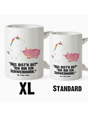 Mr. & Mrs. Panda Haferl Einhorn Schwein mit Spruch in Weiß