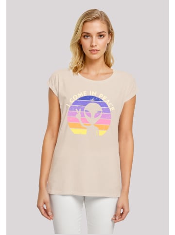 F4NT4STIC Extended Shoulder T-Shirt Alien Peace Sunset in Whitesand