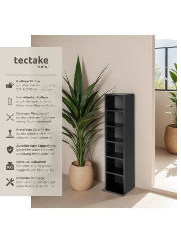tectake Standregal Medienregal in Holzoptik 90x21x20cm