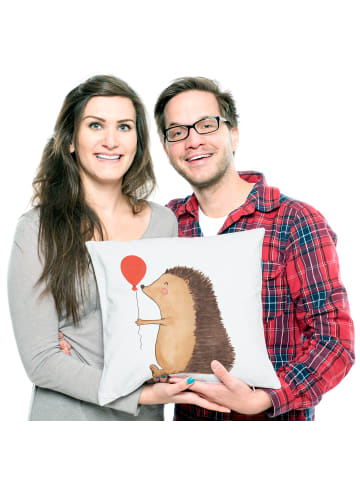 Mr. & Mrs. Panda Kissen 40x40 Igel Luftballon ohne Spruch in Weiß