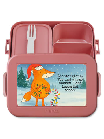 Mr. & Mrs. Panda Bento Box Fuchs Weihnachten Design mit Spruch in Rot Pastell