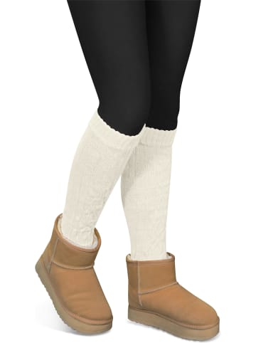 normani Strickstulpen mit Wolle in Wollweiß