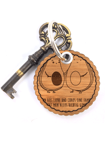 Mr. & Mrs. Panda Taschenanhänger Avocado Pärchen mit Spruch in Braun