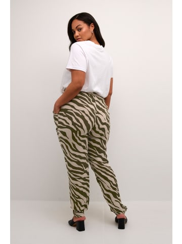 KAFFE curve Hose KCmarca Regular fit in Sand/Green Animal Print