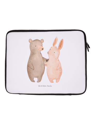 Mr. & Mrs. Panda Notebook Tasche Bär und Hase Umarmen ohne Spruch in Weiß