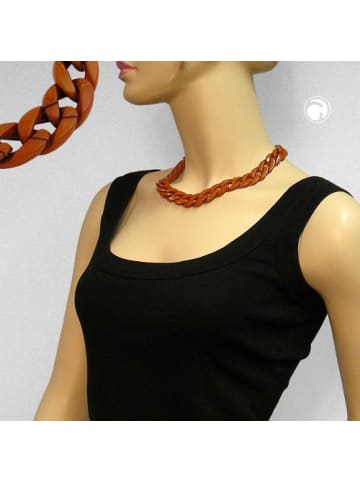 Gallay Halsschmuck Kette Halskette Flachpanzerkette braun-glänzend 45 cm in braun