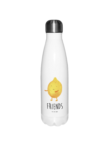 Mr. & Mrs. Panda Thermosflasche Beste Freunde Zitrone mit Spruch in Weiß