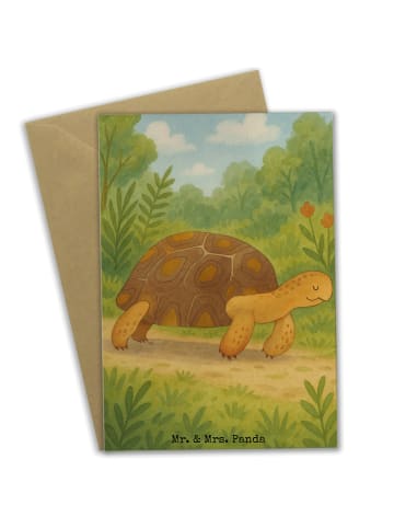 Mr. & Mrs. Panda Beileidskarte Schildkröte MHerzieren Design oh... in Weiß