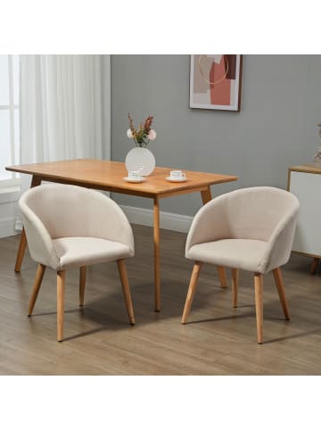HOMCOM Essstühle-56L x 55B x 74H cm-Beige