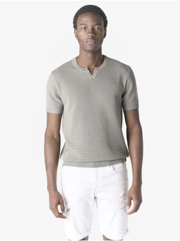 KOROSHI Basic knit henley in khaki