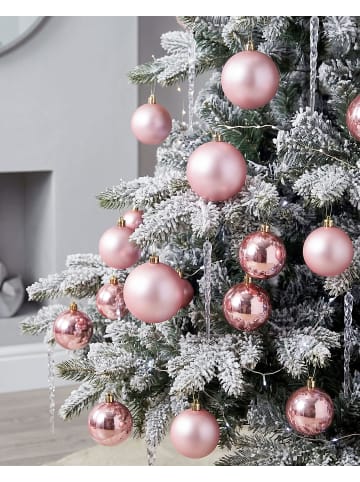 Beliani Weihnachtsbaumkugeln BYGDIN in Rosa/Gold