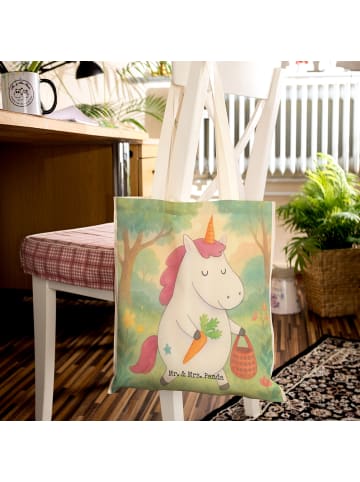 Mr. & Mrs. Panda Tote Bag Einhorn Vegan Design ohne Spruch in Weiß