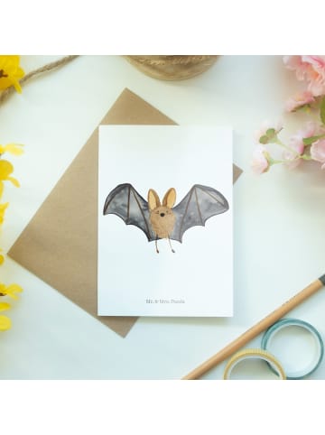 Mr. & Mrs. Panda babykarte Fledermaus Flügel ohne Spruch in Weiß
