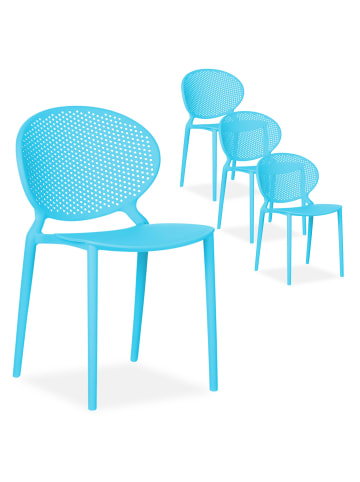 Homestyle4u Küchenstuhl 4er Set in Blau