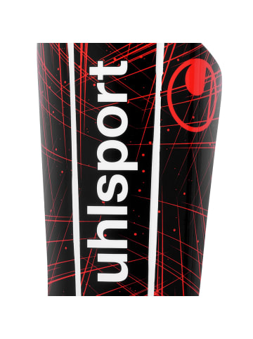uhlsport  Schienbeinschützer Super Lite Plus in schwarz/fluo rot/weiß