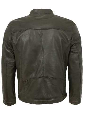 JILANI Lederjacke Lammnappa in Khaki